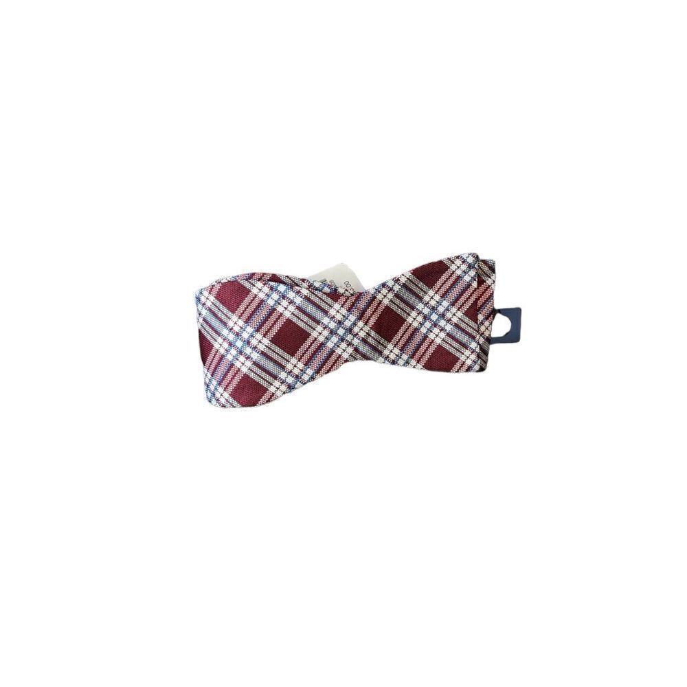 Saddlebred Plaid Bow Tie Red White Blue One Size New With Tags  Adjustable Size